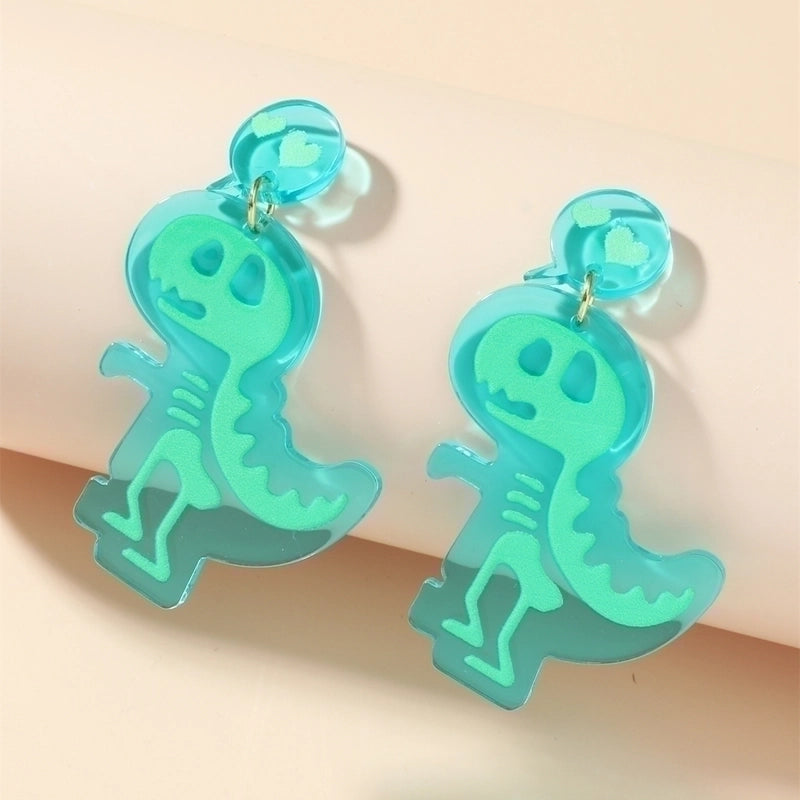 Women’s Fashion Acrylic Dinosaur Ghost Earrings