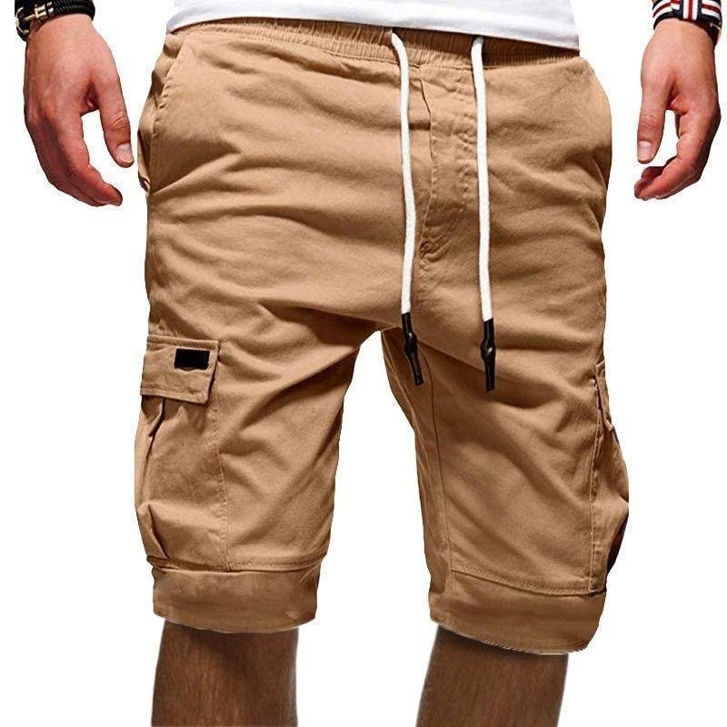 Solid Paneled Side Pockets Self-tie Casual Pants
