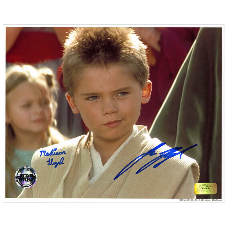 Jake Lloyd, Madison Lloyd Autographed Star Wars Phantom Menace Anakin 8x10 Photo Poster painting