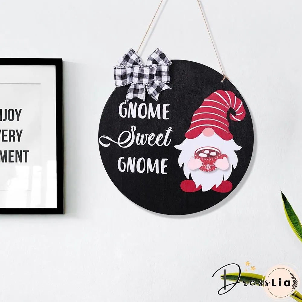 Wooden Gnome Theme Sign With Magnetic Interchangeable Accessories