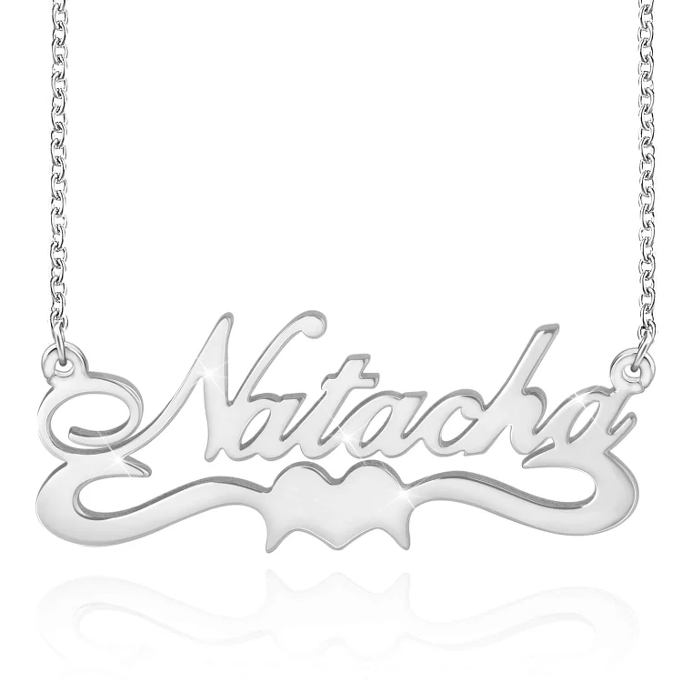 Custom Name Necklace With Heart Personalized Name Chain