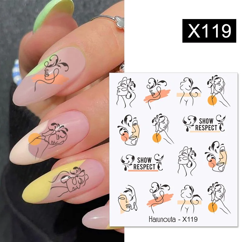 Winter Xmas 3D Nail Sticker Christmas Elk Santa Snowflake Rabbit Cartoon Slider Design Polish Nails Decals Nail Art DIY Decor-Nail Inspo