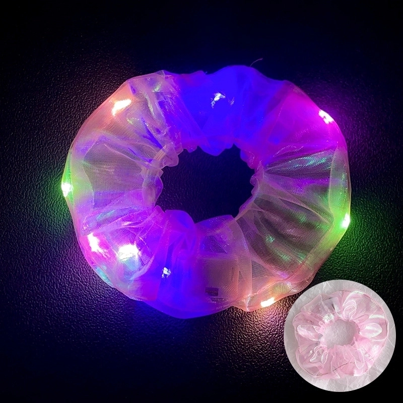 Halloween Novelty Women’S Solid Color Artificial Crystal Luminous Hair Tie