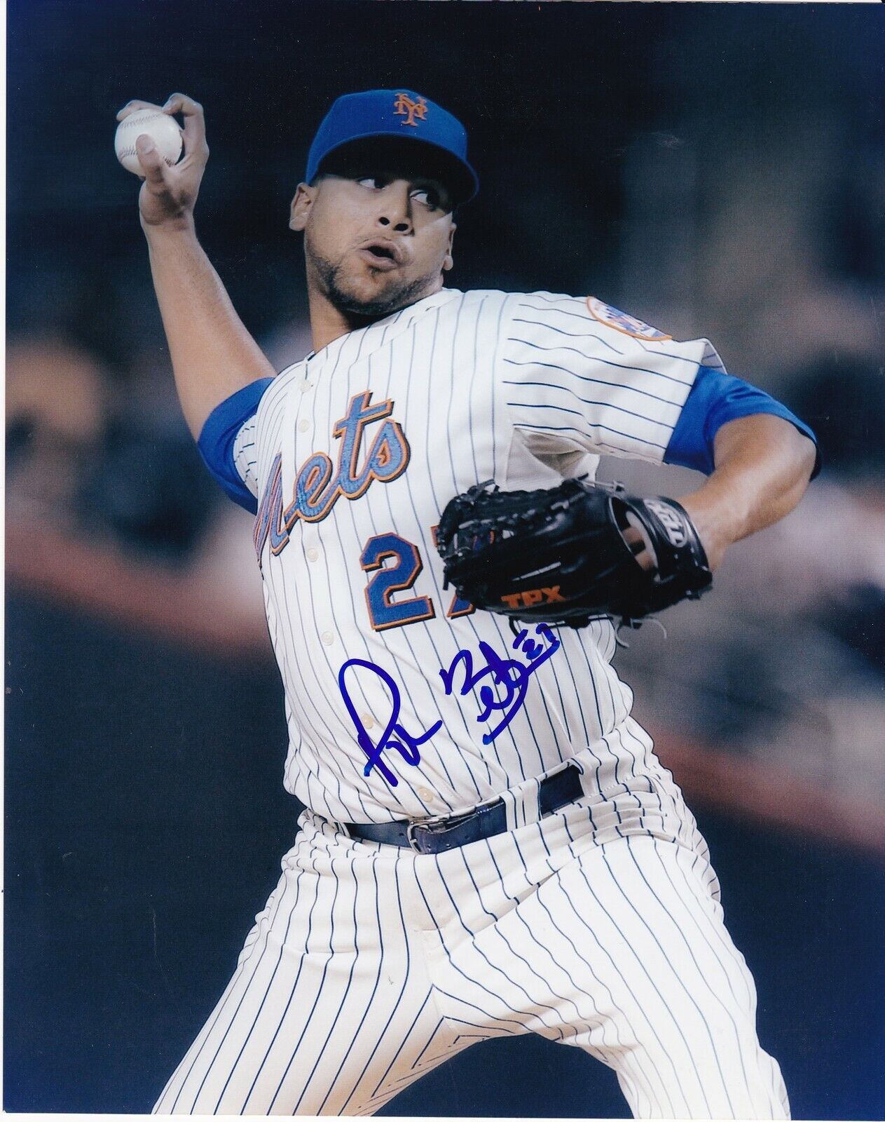 PEDRO BEATO NEW YORK METS ACTION SIGNED 8x10