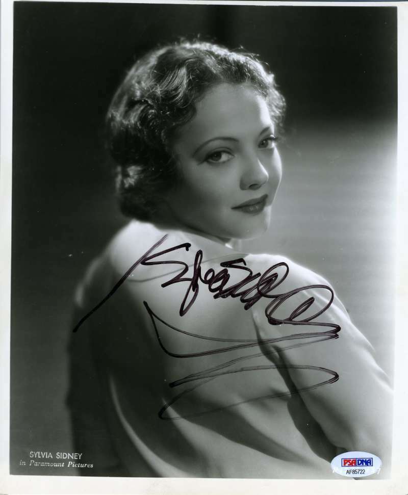 Sylvia Sidney Psa Dna Coa Hand Signed 8x10 Photo Poster painting Autograph