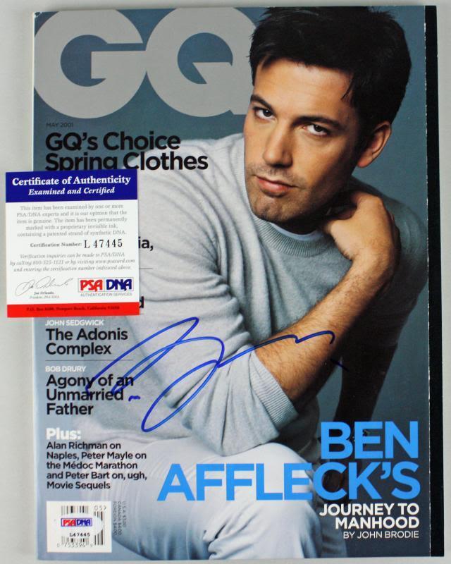 Ben Affleck Authentic Signed Autographed 2001 Gw Magazine PSA/DNA #L47445