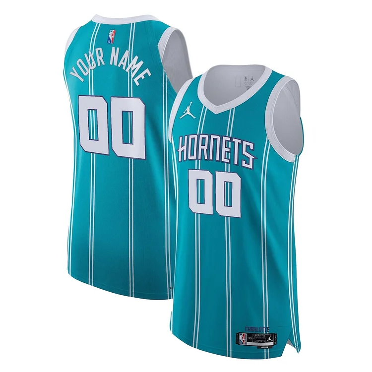 Charlotte Hornets Nike 2021/22 Diamond Swingman Authentic Custom Jersey - Icon Edition - Teal