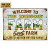 Personalized Names：Welcome Farm Sweet Farm - Vintage Metal Tin Signs/Wooden Signs