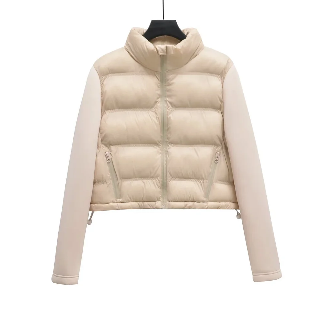 Woherb 2024 Autumn And Winter New Women's Urban Casual Sleeves Splicing Cotton Jacket W027 9316-Outfit Ideas