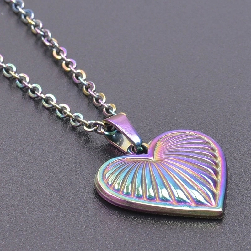Basic Modern Style Classic Style Geometric Heart Shape 304 Stainless Steel Plating Pendant Necklace
