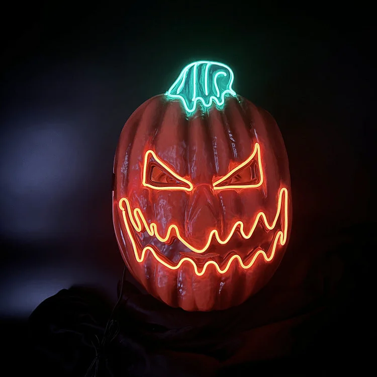 Funny LED Illuminating Pumpkin Headwear Halloween Cosplay Mask-elleschic