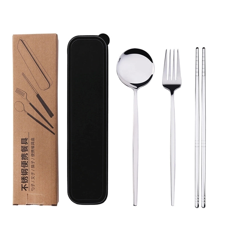 Casual Solid Color Stainless Steel Tableware 1 Set