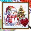 Xmas Tree Snowman-Partial 11CT Stamped Cross Stitch Bead Embroidery 36*36cm/14.17*14.17in tapestrymarket