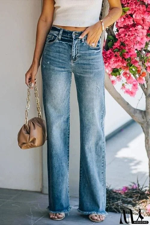 70¡¯s Retro Straight Wide Leg Jeans