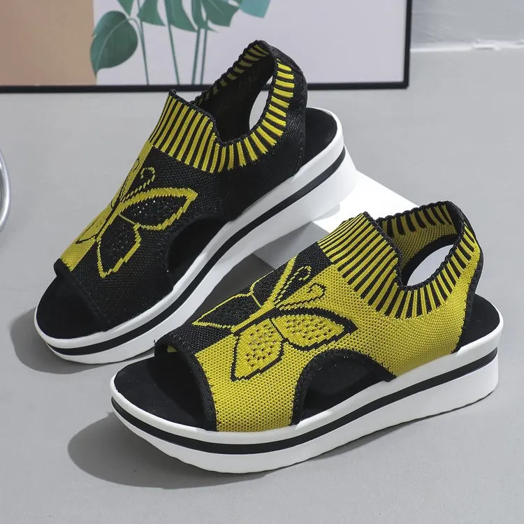 Breakj Breakj 2025 Summer New Leisure Flying Hollow Fish Mouth Beach Women's Sports Sandals