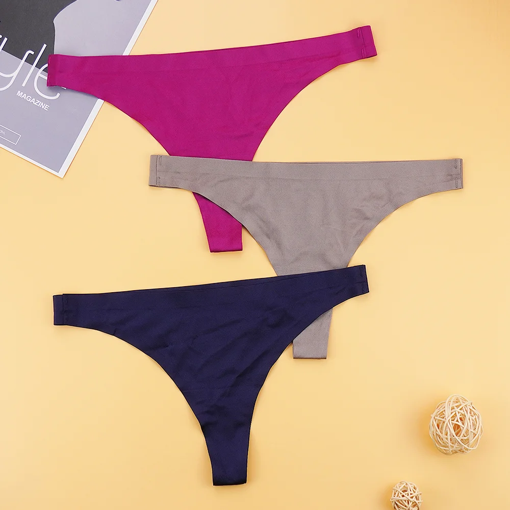 Billionm Woman 3Pcs/lots Sexy G-String Silk Seamless Women's Panties Leopard Python Printed Low Cut Intimate Underpants S-XL