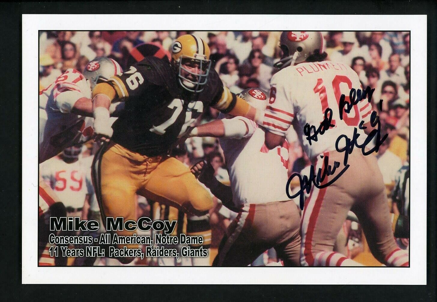 Mike McCoy Signed Autographed 6 x 9 Photo Poster painting JSA Authentication Green Bay Packers