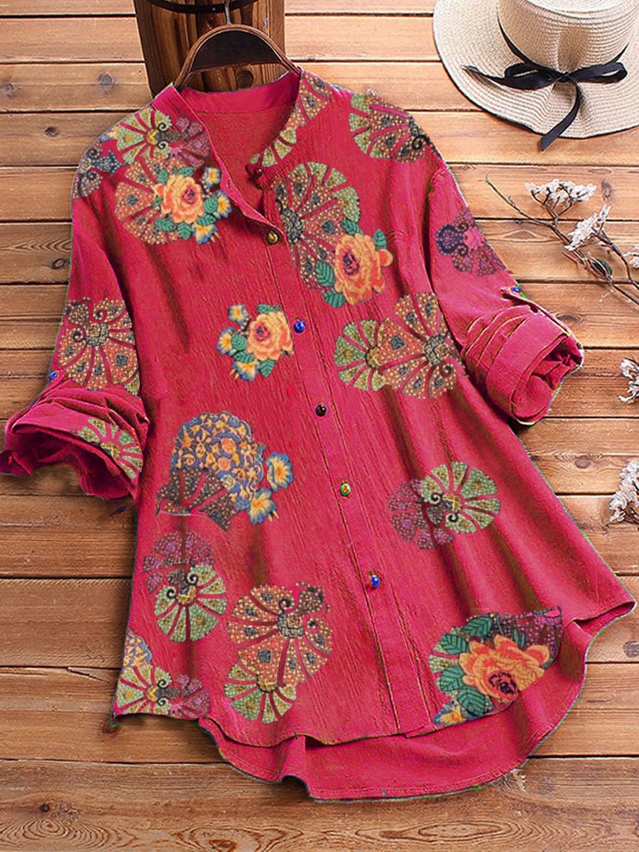 Women's Printed Ethnic Pattern Style Casual Shirt