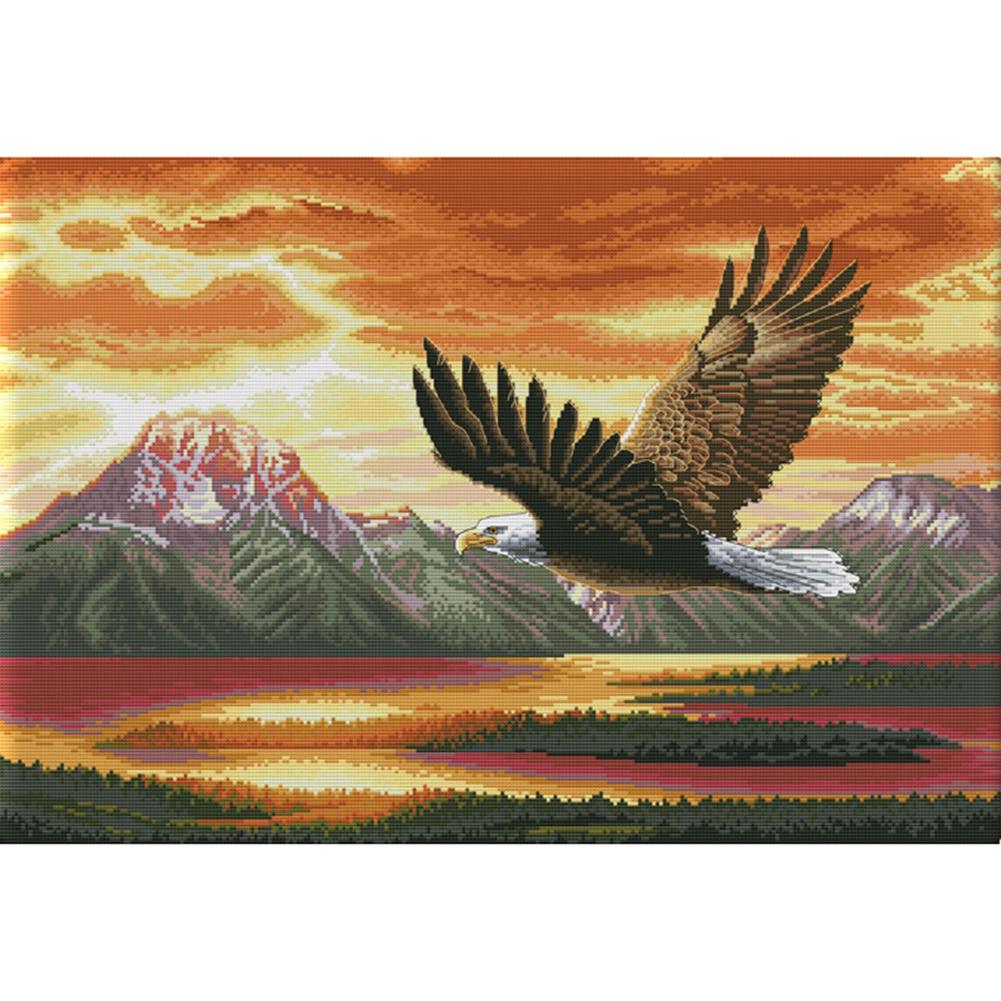 

Eagle Spreads Its Wings - 14CT Stamped Cross Stitch - 61*44cm, 501 Original