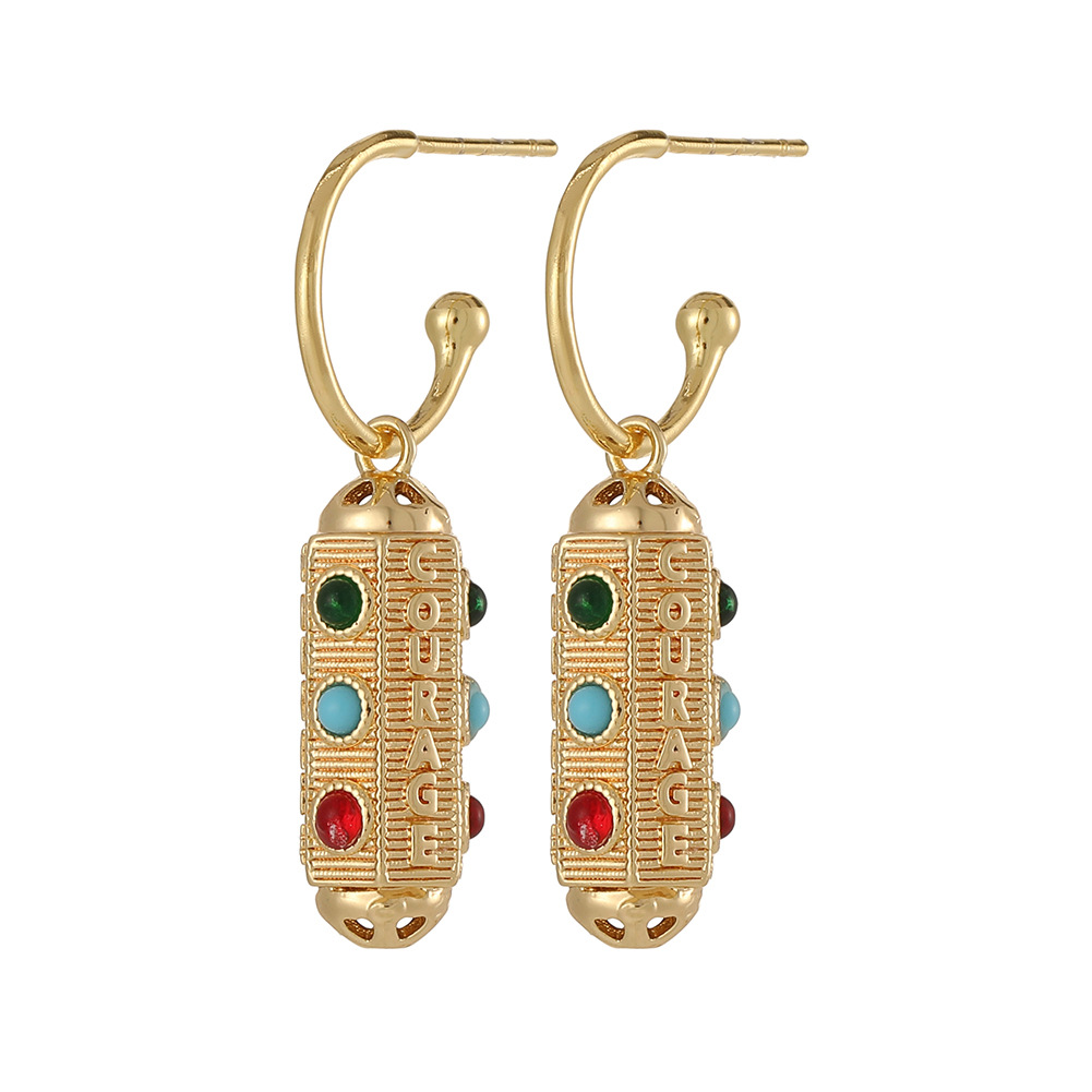 Baroque Zircon Pendant C-Shaped Earrings | Oxredo Shop Ramadan Sale