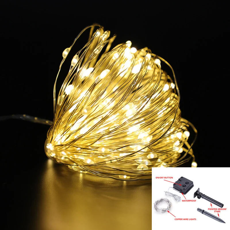 Solar LED String Lights Outdoor String Light, LEDs Fairy Holiday Christmas Party Garland Solar Garden Waterproof Decor