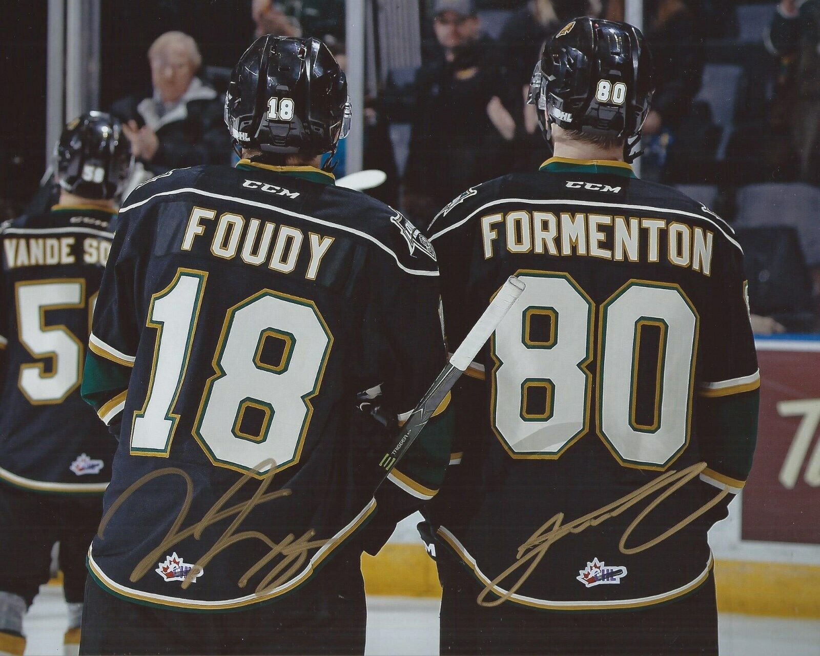 Liam Foudy & Alex Formenton Signed 8×10 Photo Poster painting London Knights Autographed COA