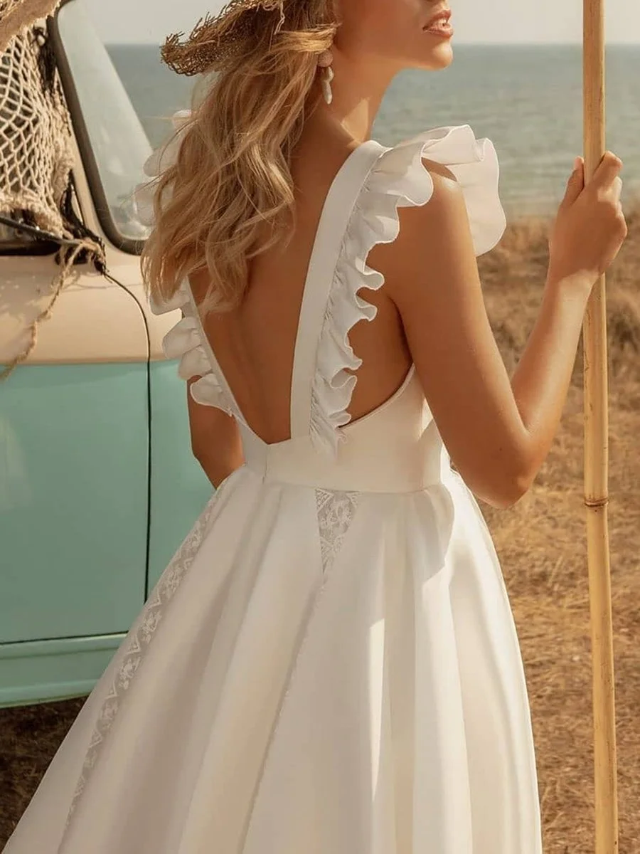 Stylish High Waist A-Line Midi Dress