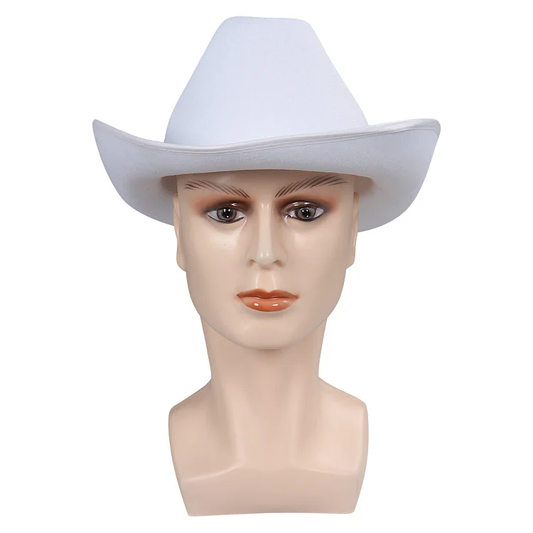 Barbie 2023 Ken White Cowboy Hat Cosplay Cap Accessories Halloween Props