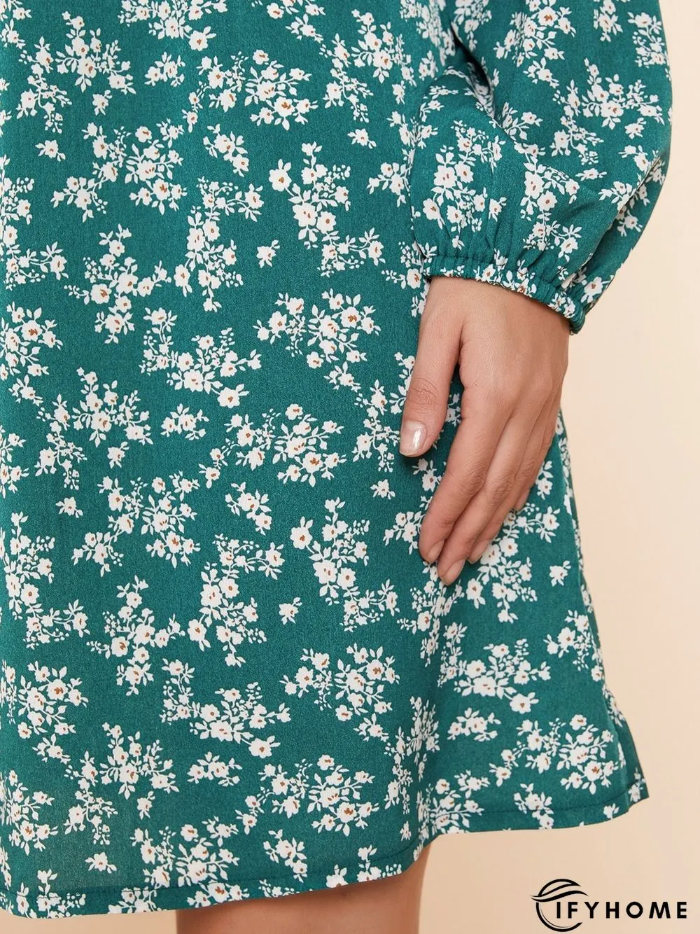 Green Floral Holiday Weaving Dress | IFYHOME