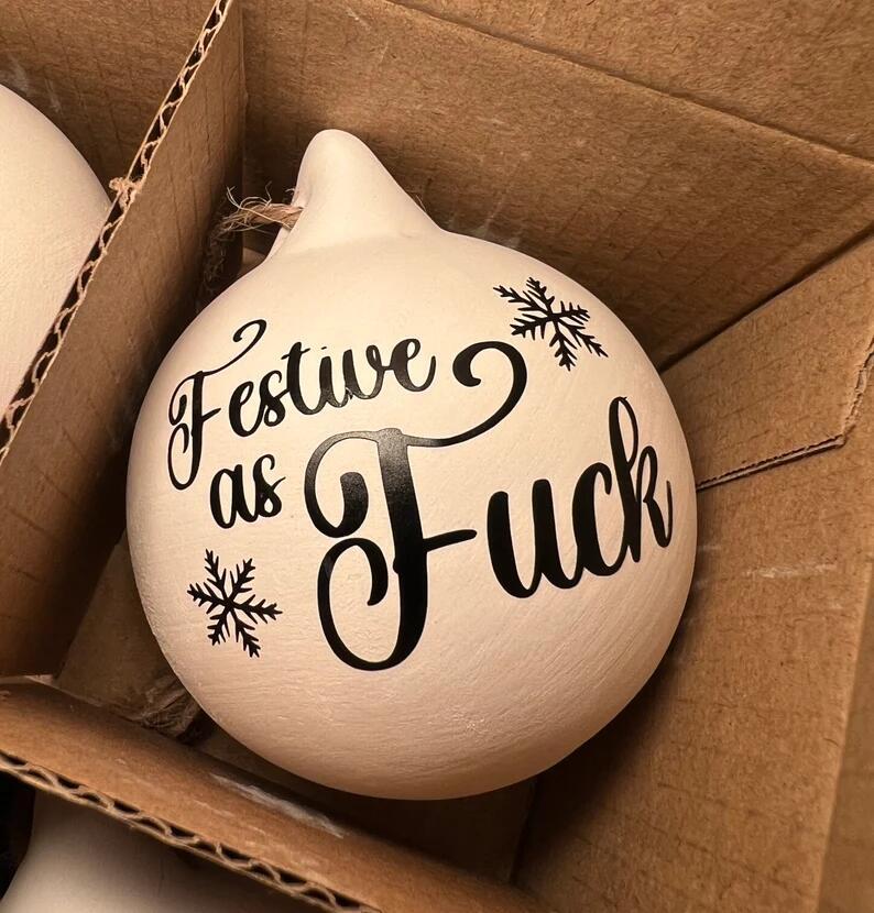 Christmas Funny Offensive Bauble-Rude Baubles - tree - Codlins