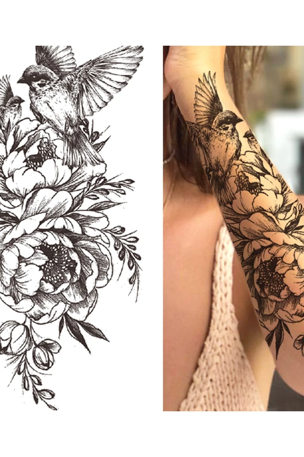  Forest Tattoo Sticker For Men Women Children Tiger Wolf Death Skull Temporary Tattoo Fake Henna Skeleton King Animal Tatoo 921-1