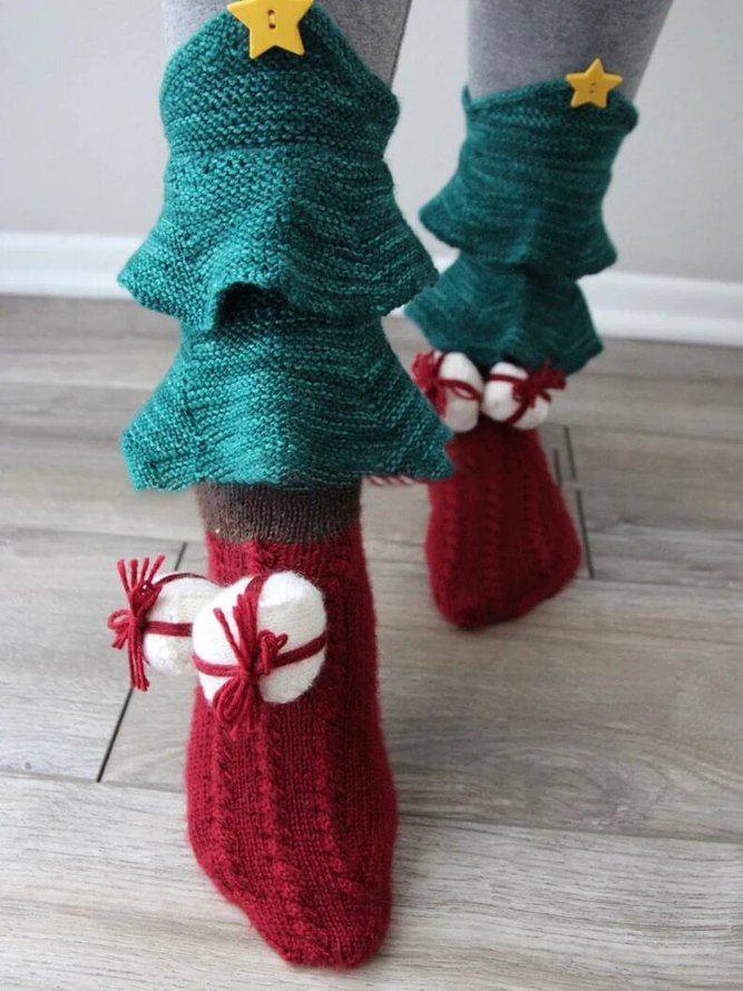 Knitted Cartoon Christmas Stocking