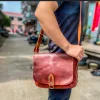 Retro Style Old Messenger Bag Casual Trendy Men's Bags Crossbody Bag Vegetable Tanned Leather Leather Niche Motorcycle Backpack