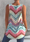 Plus Size Chevron Print Wide Strap Tank Top