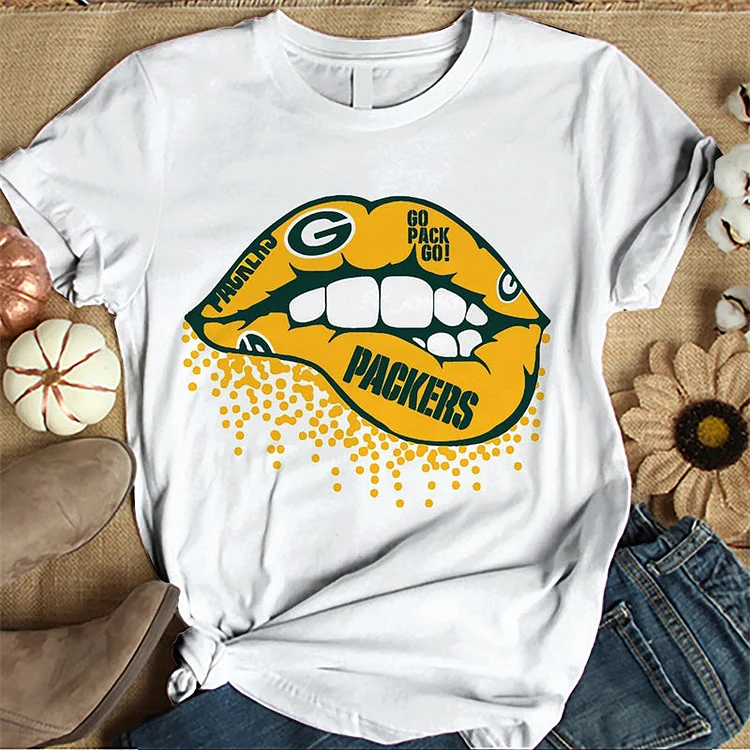Green Bay Packers  Women's White Relaxed T-Shirt