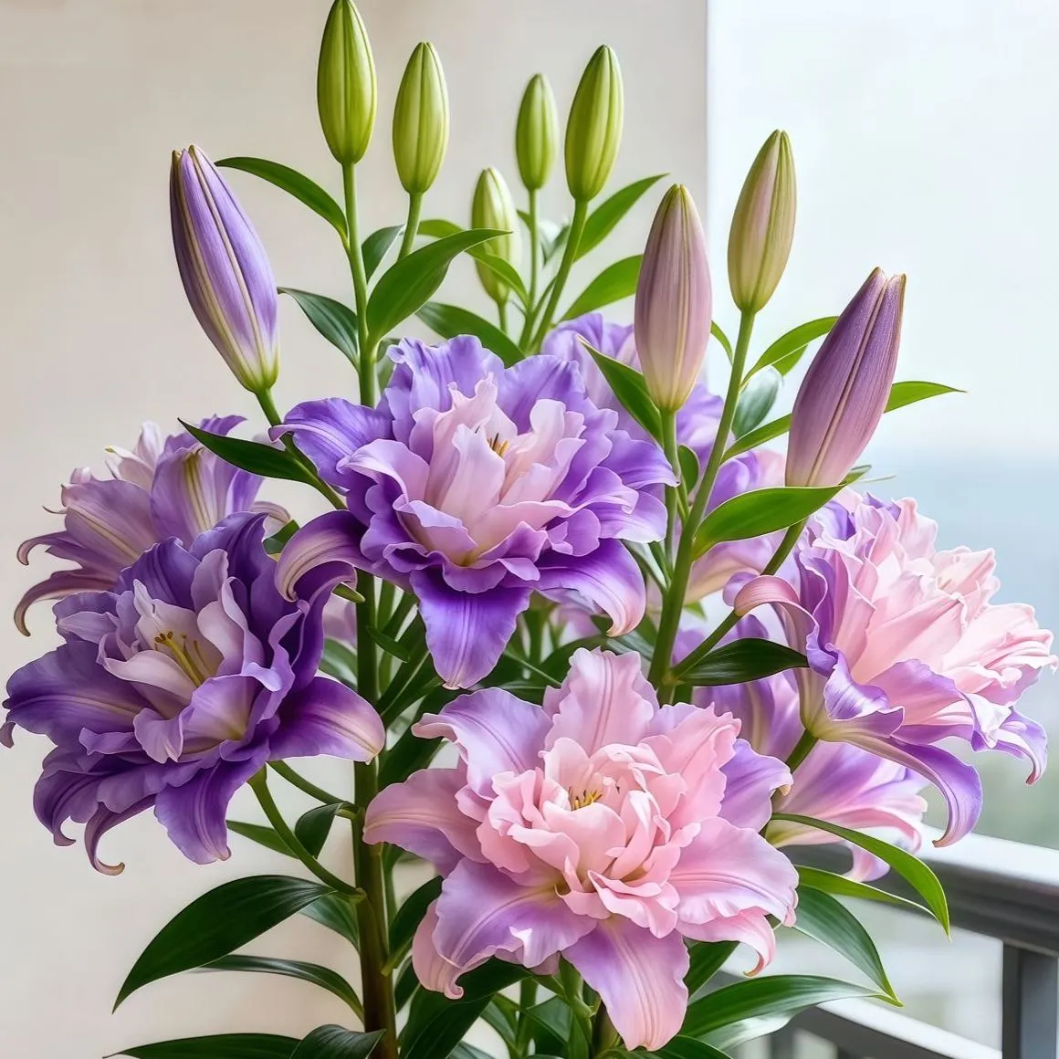 Double-petaled bicolor fragrant lily Bulbs—Fresh and Sweet