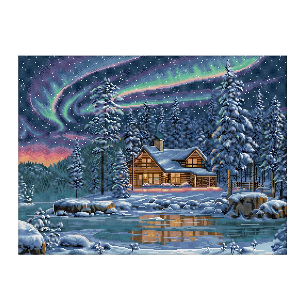 

Northern lights - 14CT Stamped Cross Stitch - 55*43cm, 501 Original