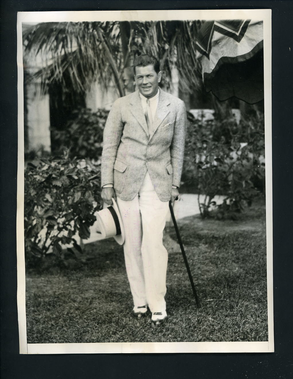 Boxer Gene Tunney at Miami Roney Plaza Hotel 1930 Press Photo Poster painting Boxing