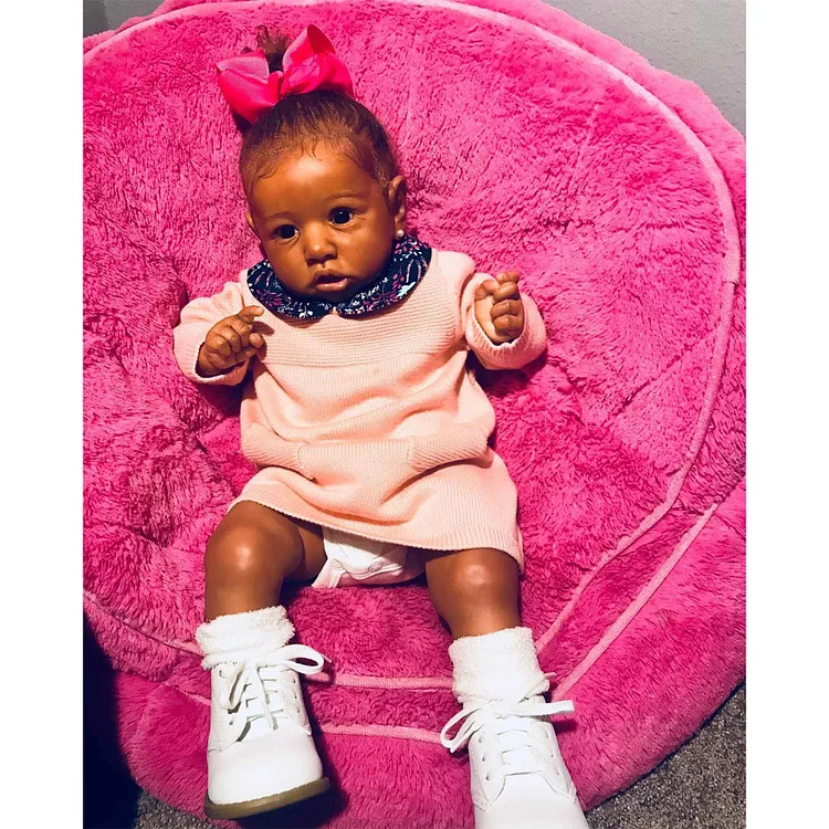 20'' Truly Lifelike African American Reborn Toddler Baby Doll Gianni with Beautiful Grey Eyes Rebornartdoll® RSAW-Rebornartdoll®