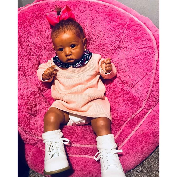 20'' Truly Lifelike African American Reborn Toddler Baby Doll Gianni with Beautiful Grey Eyes Rebornartdoll® Rebornartdoll®