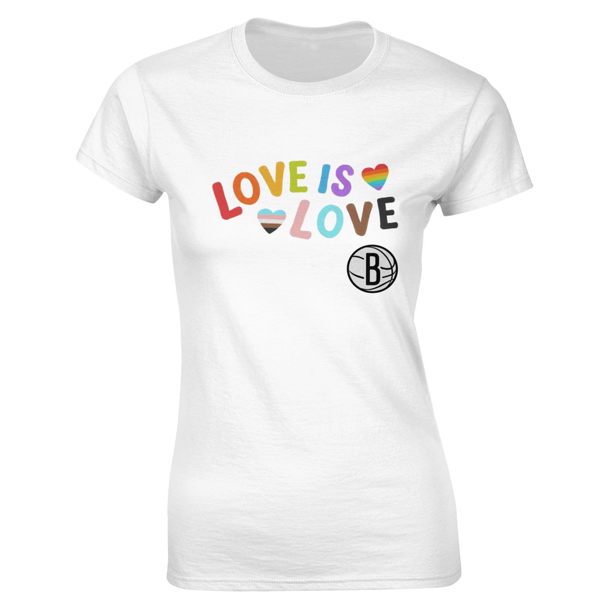 Brooklyn Nets Love Pride Women's Crewneck T-Shirt