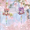 2Pcs 5D DIY Diamond Painting Sun Catcher Crystal Painting Ornaments (Owl)