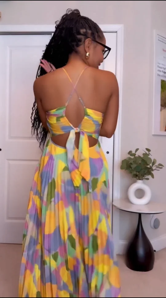 Club Chic Casual Pleated Print Dress