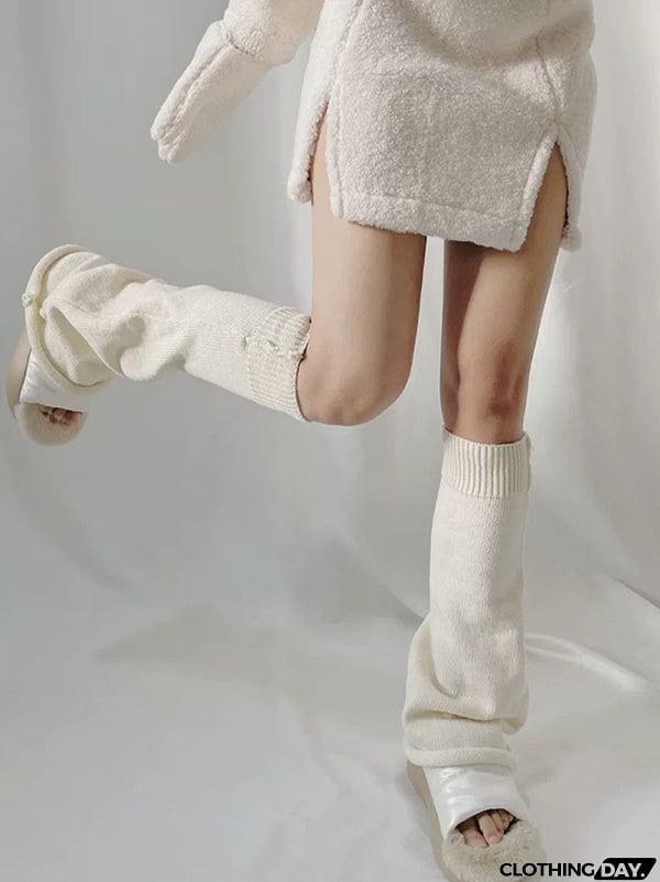 Leisure Fashion Knitting Solid Color Flared Leg Warmers Accessories