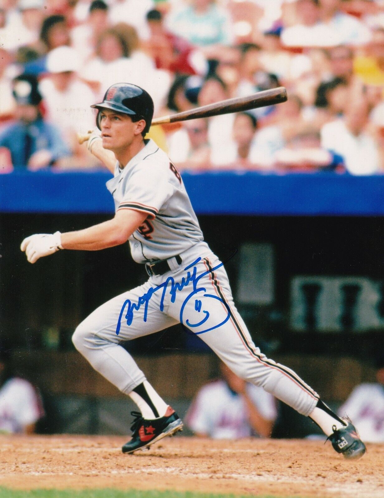 BRETT BUTLER SAN FRANCISCO GIANTS ACTION SIGNED 8x10