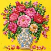 Framed Peony Vase -  DIY Button Art Painting Kit for Creativity DIY Pearl Dot Crafts for Gift Home Wall Decor 30*30CM