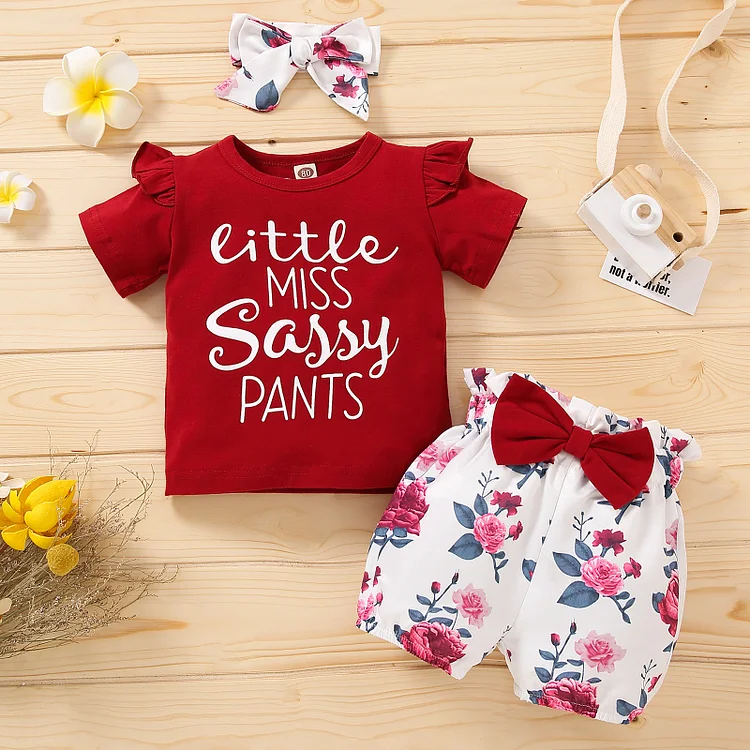 Baby Ruffle Sleeve Tee & Shorts Set