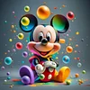 Mickey mouse-plein diamant rond peinture-40 * 40cm
