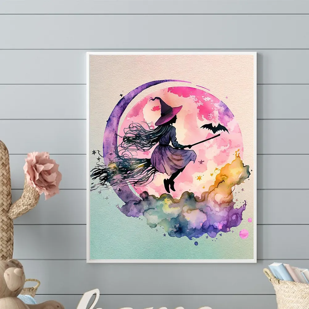 Full Round Diamond Painting 40*50cm - Flying Witch