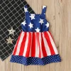 Kids Girl July 4th Independence Day Star Print A-line Vest Holiday Party Dress
